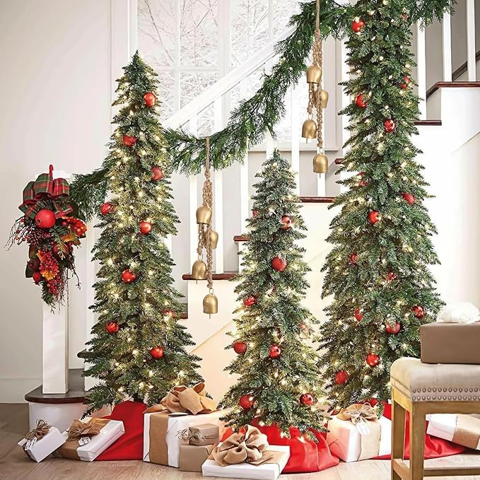 Christmas Bells Vintage Hanging Decorative: Gold Bells Decor with Jute Hanging Rope - Metal Cow Bells Christmas Decor for Christmas Wreath Garland Tree Wedding Party Door Staircase Railings