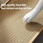 Sisal Cat Scratcher Bed for Indoor Cats Hammock for Scratching Pad Cat Chair Nartural Sisal Scratch Post for Cats Scratcher Lounge, Wooden Cat Furniture