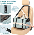 PETSFIT Soft-Sided Cat Carrier with Patented Safety Buckles, Lockable Zippers & Safety Tether,Escape-Resistant Travel Pet Carrier for Car Rides & Vet Visits, Airline Approved Under-Seat, Up to 12 lbs