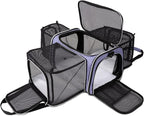 BAGLHER Cat Carrier Bag,Airline Approved Pet Carrier Soft Side Pet Travel 5 Sides Open Doors 3 Sides Expandable Foldable Dog Carrier with Fleece Pad