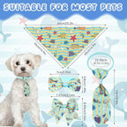 Reginary 120 Pcs Ocean Animals Dog Bandanas Bulk Dog Bows Set Bow Ties Cat Scarf Colorful Washable Triangle Pet Kerchief Cute Bib for Summer Small Medium Large Pets Grooming Accessories Costume