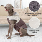 Detachable Hooded Dog Coat with Harness for Small Dogs,Super Warm Fleece Puppy Jacket for Cold Winter Doggie Coats,Brown XS