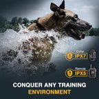 ABBIDOT Dog Training Collar-4500 FT Dog Shock Collar with Remote Control, IPX7 Waterproof with 6 Training Modes, Beep, Vibration, Safe Shock, Enhanced Night Light (5-120 lbs)