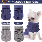 2 Pieces Dog Sweaters for Small Dogs, Chihuahua Yorkie Sweater, Dog Clothes for Small Dogs, Winter Warm Pullover Sweaters, Pet Cat Sweater Cold Weather Puppy Clothes Outfits (X-Small)