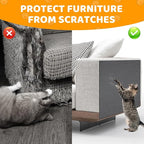 Cat Scratching Mat Self-Adhesive, 78.7'' x 15.8'', Trimmable Cat Scratch Pads Furniture Protector, DIY Climbing Cats Scratching Carpet for Couch, Door Frame or Wall Corner Protector (Dark Gray)