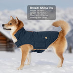 Dog Winter Coat, Warm Dog Jacket Windproof Waterproof Pet Cold Weather Coats for Small Dogs, Turtleneck Fleece Lined Dogs Clothes with Leash Hole, Navy Medium