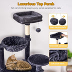 Tall Cat Tree,63 Inch Cat Tower for Indoor Adult Cats,Large Cat Stand with Scratching Post,2 Baskets,Plush Perch,Dark Gray