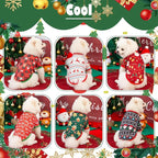 6 Pieces Christmas Dog Clothes for Small Dogs, Soft and Breathable Pet Shirt, Winter Puppy Kitten Vest Printed Dogs Shirts, Christmas Snowman Santa Claus Reindeer Dog T-Shirts for Pet Cats