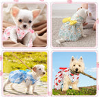 Saintrygo 5 Pieces Floral Dog Dress Cute Dog Skirt Pet Dresses Pet Clothes Dresses Cat Princess Bowknot Clothes Puppy Outfits for Yorkie Puppy Cat, 5 Styles(Cute Style,X Large)