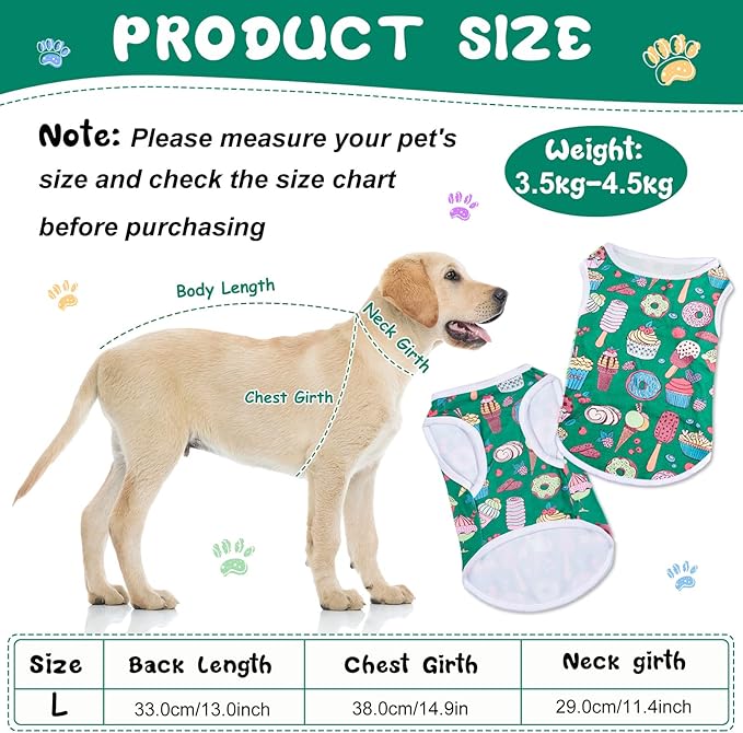 Saintrygo 10 Pcs Lovely Puppy Shirts Print Dog Clothes Breathable Summer Pet Cartoon Dog Shirt Clothes Sweatshirt for Puppy Cartoon Shirt Sweatshirt to Cat(Large)