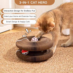 Kitty Kurlz Cat Toy, Magic Organ Cat Scratch Board, Compact Cats Accordion Toy, Foldable Interactive Cardboard Cat Scratcher Pad Toys with 1 Bell Balls for Indoor Cats