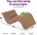 SmartyKat Super Scratcher+ Scroll Wide Corrugate Cat Scratcher with Catnip Infusion Technology, Stimulating for Cats & Kittens, Recycled Material, Brown