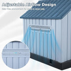 LEMBERI Durable Waterproof Plastic Dog House for Small to Large Sized Dogs, Indoor Outdoor Doghouse with Air Vents and Elevated Floor, Easy to Assemble (Blue, 40" L x 37.2" W x 40" H)