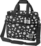 Week Away Dog Travel Bag (15"x7"x14", Paw Print) - Includes 2 Pet Food Storage Containers + 2 Collapsible Dog Water Bowls - Airline Approved Travel Accessories, Great for Weekend Trips