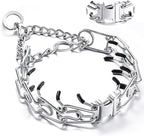 Dog Training Collar, Adjustable Stainless Steel Collar with Quick Release Buckle for Small Medium Large Dogs (S/Neck Girth 11.2"-14.5")