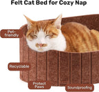 FUKUMARU Cat Scratcher, 24 Inch Sofa Shape Cat Scratching Bed, Reversible Detachable Cats Scratching Board, Round Cats Scratch Pads Refill Indoor, Caramel