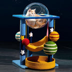 35 Inch Starry Sky Cat Tree Tower | Multi-Layer Cats Furniture with Space Capsule