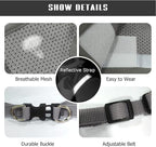 FEimaX Dog Harness and Leash Set for Walking, Soft Mesh Adjustable Easy Control Lightweight Cat Vest Harnesses with Reflective Strips, Escape Proof Small Dogs Cats Vests (Grey, Medium)