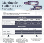 Lucky Love Dog Martingale Dog Collar & Leash - Adjustable, No-Slip, Durable, Comfortable, Soft Webbing, & Stylish Patterned Collar & Leash Set for Male and Female Dogs - Primrose Combo, Large