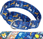 Heavy Duty 1.5 Inch Thick Dog Collar - Escape Proof No Pull Martingale Collar for Large Dogs, Wide Adjustable Slip Training Collar (Bule Dog L)