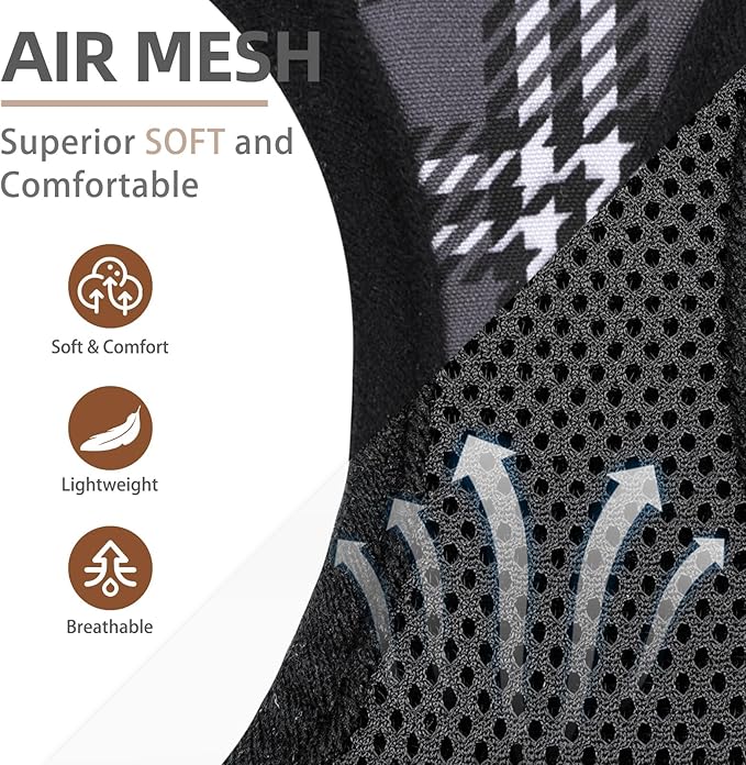 PUPTECK Dog Harness and Leash Set for Small Medium Dogs No Pull Step-in Soft Mesh Puppy Cat Vest Harnesses Reflective at Night, Plaid Pattern Black L