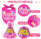 SCENEREAL Dog Birthday Bandana with Hat and Dress Girl Set, Large Dog Birthday Party Supplies, Cute Tutu Skirt Outfit for Medium Big Dogs, Rose Red XL