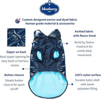 Blueberry Pet Cozy & Comfy Windproof Lightweight Quilted Fall Winter Glossy Dog Puffer Jacket in Navy Blue, Back Length 12.5", Size 10, Warm Coat for Small Dogs