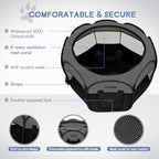 Portable Puppy Playpen Indoor, Small Dog Playpen, Pop Up Kitten Cat Play Pen Tent for Outdoor, Foldable Pet Cage Crate Kennel with Zip Gate Top Cover Bottom for Travel Camping RV Car (Black)