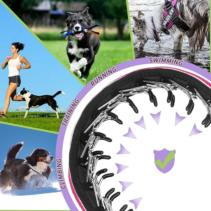 Martingale No Pull Dog Collar for Large Medium Dogs Training Walking, Heavy Duty Nylon Reflective Adjustable Anti Pull Slip Collar with Buckle S Hot Pink
