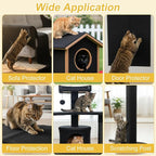Cat Scratch Mat, Adhesive Trimmable Cat Scratching Climbing Carpet Mat Replacement for DIY Cats Tree Shelf Couch Corner Wall Cats Scratcher Furniture Protector (Black, 120 x 15.8 Inches)
