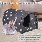 Hamiledyi Bunny Cave Bed Small Animal Warm Nest Habitats Guinea Pig Hideouts Stray Cats Shelter Cage Accessories for Hamster Cats Rat Mice Chinchilla Flying Squirrel (Black)