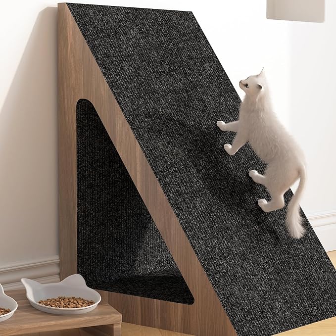 LaCheery Cat Scratch Furniture Protector Couch Scratch Protector from Cats Self Adhesive Cat Scratching Mat Roll for Couch Floor Furniture Protectors from Cats Scratching Post Replacement Black 12x79