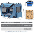 Petprsco Portable Collapsible Dog Crate, Travel Dog Crate 24x17x17 with Soft Warm Blanket and Foldable Bowl for Large Cats & Small Dogs Indoor and Outdoor