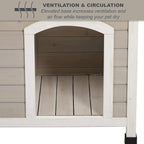 MidWest Homes for Pets Eilio Folding Outdoor Wood Dog House, No Tools Required for Assembly | Dog House Ideal for Medium Dog Breeds, Beige (12EWDH-M)