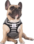 iChoue French Bulldog 100% Breathable Cotton Striped T Shirts Halloween Vest Clothes for Small Dogs Tank Tops Puppy Frenchie Pug English Boston Terrier Pitbull Grey Black Stripes - Medium