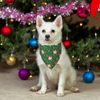 ADOGGYGO Christmas Dog Bandanas 2 Pack, Santa Deer Pattern Puppy Xmas Scarf Bib, Premium Durable Fabric, Pet Christmas Bandanas for Small Dogs (Small)