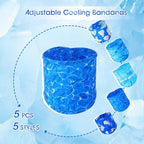 Talltalk 5 Pieces Dog Cooling Bandanas Neck Wraps Ice Scarf Pet Dog Cooling Collar Hunting Training Hiking Camping Accessories for Summer(S)