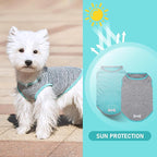 KYEESE 2 Pack Dog Shirts for Large Dogs Quick Dry Breathable Stretchy Sun Protection Dog T-Shirts with Reflective Label Tank Top Sleeveless Vest Dogs Clothes, Grey+Blue, 3XL