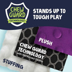 goDog Dragons Squeaky Plush Dog Toy with Chew Guard Technology, Durable Fabric & Squeaker for Active Play, Gray, Large