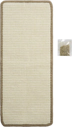SAFAVIEH Cat Scratch Mat Pad Collection, 12" x 20", Oval, Ivory, Sisal & Jute Boucle Weave, Velcro & Slip Resistant Backing