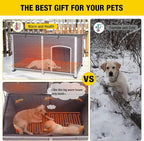 Aivituvin Heated Dog House Outdoor 59" Extra Large Insulated Dog Kennel with Heater for Winter,Waterproof Dog Cage for Large & Medium,Small Dogs,All-Around Iron Frame
