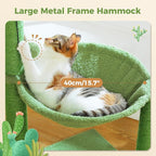 PAWZ Road Cactus Cat Tree, 33 Inchs Cat Tower with Large Soft Hammock and Fully Wrapped Sisal Scratching Post for Indoor Cats