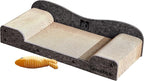 26-Inch Large Cat Scratcher Lounger Bed, Durable Cat Scratching Pad, Cat Scratch Board for Indoor Cats, Corrugated Cardboard Cat Scratcher Bed to Lounge and Scratch, Furniture Protector, Grey