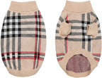 Small/Medium Dog Sweater, Warm Dog Winter Coat w/Sleeves, Comfortable High Neck & Leash Hole, Premium Dog Clothes for Bulldog-Best for Holidays, Daily Walks L Apricot