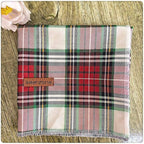 Elegant little tail Christmas Dog Bandana 1PCS Plaid Pet Bandana Washable Reversible Cotton Boy Bibs Scarf, Adjustable Square Dog Kerchief for Small to Large Dogs and Cats