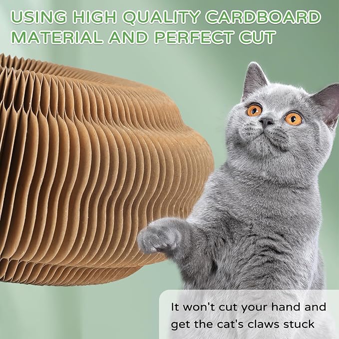 2Pack Kitty Kurlz Magic Organ Cat Scratching Board Cat Accordion Toy Cats Scratching Post Ball Track, Kitten Fun Intelligence Physical Exercise Educational Toy