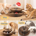 Magic Organ Cat Scratching Board, Foldable Accordion Interactive Cat Toy with Bell Ball, Durable Cardboard Scratch Pad for Cat Grinding Claw & Indoor Play