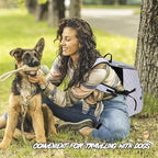 BAGLHER Dog Travel Bag Backpack, Airline Approved Pet Supplies Backpack, Dog Travel Bag with 2 Silicone Collapsible Bowls and 2 Food Baskets DLWhite