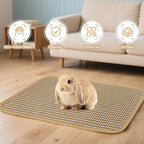 Rabbit Scratching Pad, Sisal Scratching Pad for Bunny, Guinea Pig, Cat. Resting Mats for Cages, Forage Grass Mat Indoor Essentials Accessories (4PCS)