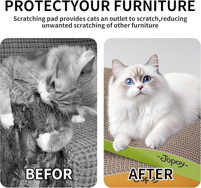 2 Packs cat Scratch pad Toys Reversible Scratching Cardboard，scratchers for Indoor Cats Sleep Play and Grind Claws
